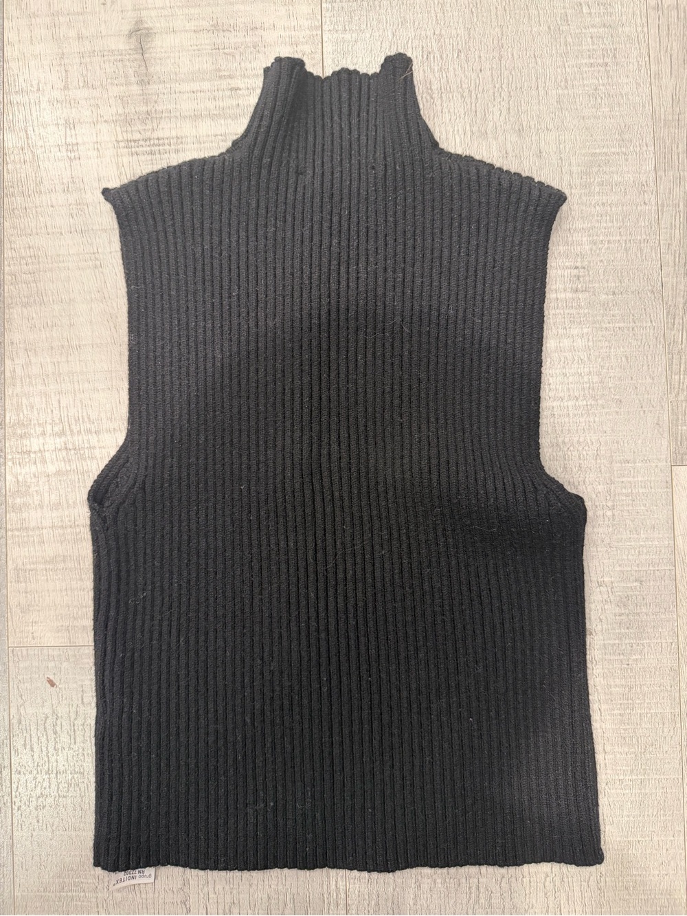 Zara Ribbed Sleeveless Mock Neck Top - Black